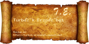 Turbók Erzsébet névjegykártya